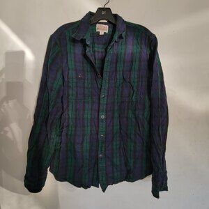 J. Crew Mid-Weight Flannel Double Brushed Slim Button Up Long Sleeve Shacket Med